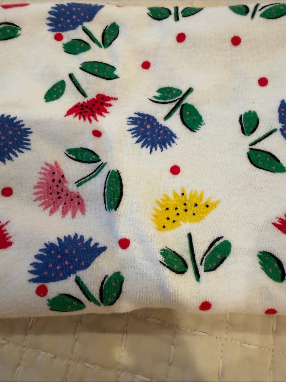 MS. Casuals Floral Girls Tank Top with Red Trim - Picture 3 of 4